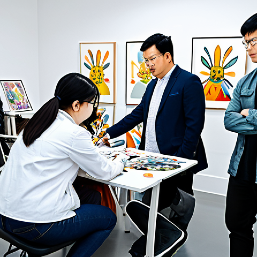 **
"A group of artists collaborating on Kongji Rabbit fan art in a bright, modern studio, fully clothed, appropriate attire, safe for work, perfect anatomy, natural proportions, digital art, high quality, professional atmosphere, focus on teamwork and creative process. The scene includes a variety of art styles and mediums, showcasing the diversity of fan interpretations. Modest clothing, family-friendly environment."
**