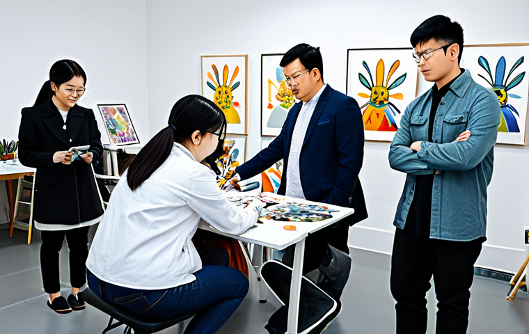 **
"A group of artists collaborating on Kongji Rabbit fan art in a bright, modern studio, fully clothed, appropriate attire, safe for work, perfect anatomy, natural proportions, digital art, high quality, professional atmosphere, focus on teamwork and creative process. The scene includes a variety of art styles and mediums, showcasing the diversity of fan interpretations. Modest clothing, family-friendly environment."
**