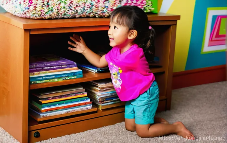 콩지래빗 DVD 및 스트리밍 서비스 - A joyful 6-year-old girl, wearing a modest, bright pink t-shirt and comfortable shorts, kneels eager...