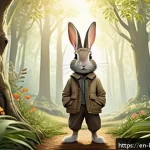 콩지래빗 애니메이션 제작 기술 - A charming animated scene blending traditional hand-drawn character designs with digital enhancement...