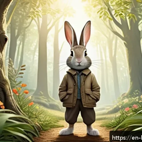 콩지래빗 애니메이션 제작 기술 - A charming animated scene blending traditional hand-drawn character designs with digital enhancement...